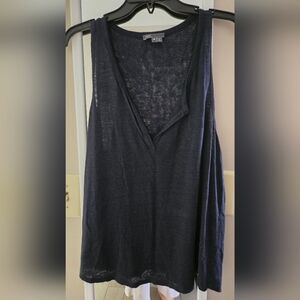 VINCE Women's Navy Blue  Sleeveless Top Size Medium 100% Linen
